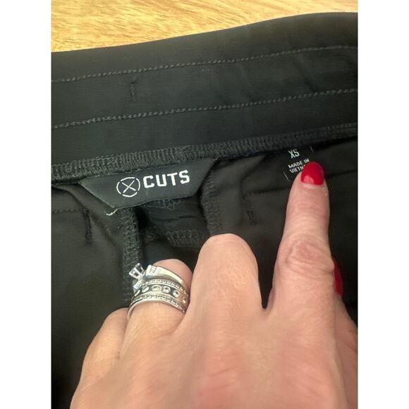 Cuts Jogger pants Mens XSmall Black cuffed drawstring waist pockets - Picture 3 of 5